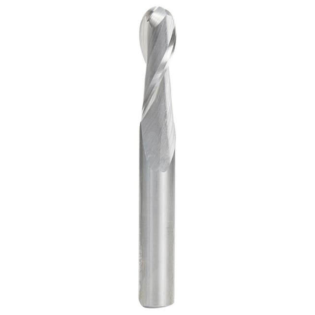 3/8" x 3" Up-Cut Ball Nose Spiral Router Bit, 2-Flute, 3/8" Shank