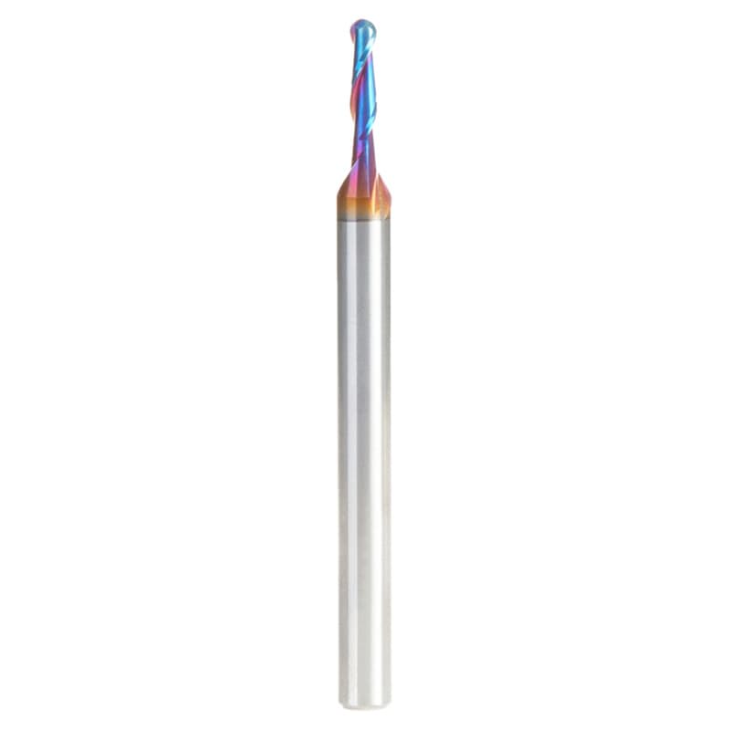 1/8" x 3" Solid Carbide Spektra Extreme Tool Life Coated Up-Cut Ball Nose Spiral Router Bit, 2-Flute, 1/4" Shank