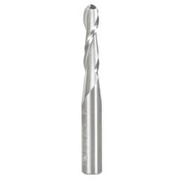 3/16" x 2" Up-Cut Ball Nose Spiral Router Bit, 2-Flute, 1/4" Shank
