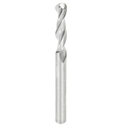 1/4" x 3" Up-Cut Ball Nose Spiral Router Bit, 2-Flute, 1/4" Shank
