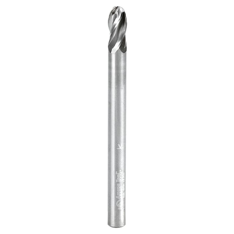 1/4" x 3" Spektra Up-Cut Ball Nose Spiral Router Bit, 4-Flute, 1/4" Shank