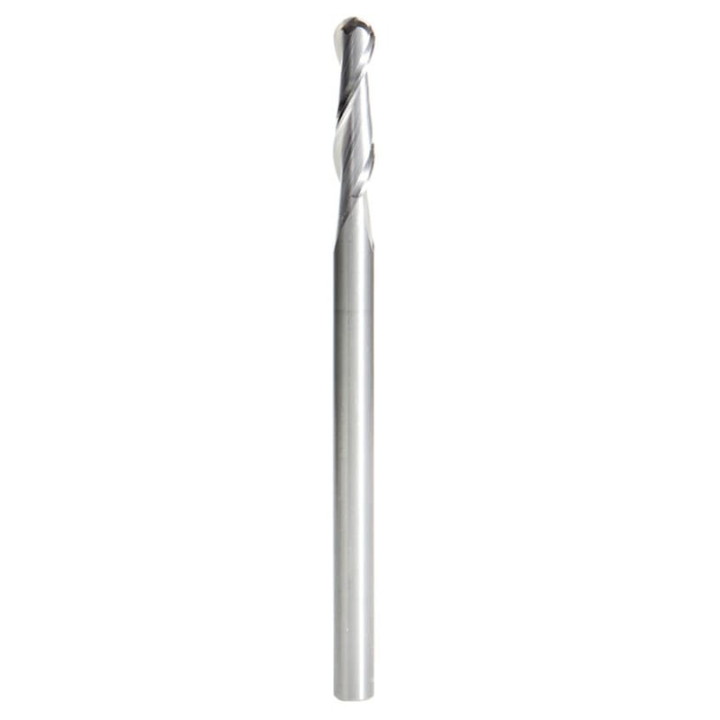 1/4" x 4" Up-Cut Ball Nose Spiral Router Bit, 2-Flute, 1/4" Shank