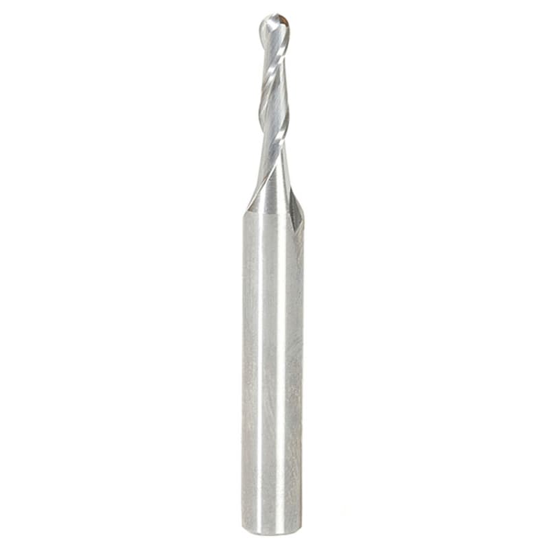3mm x 50mm Up-Cut Ball Nose Spiral Router Bit, 2-Flute, 6mm Shank