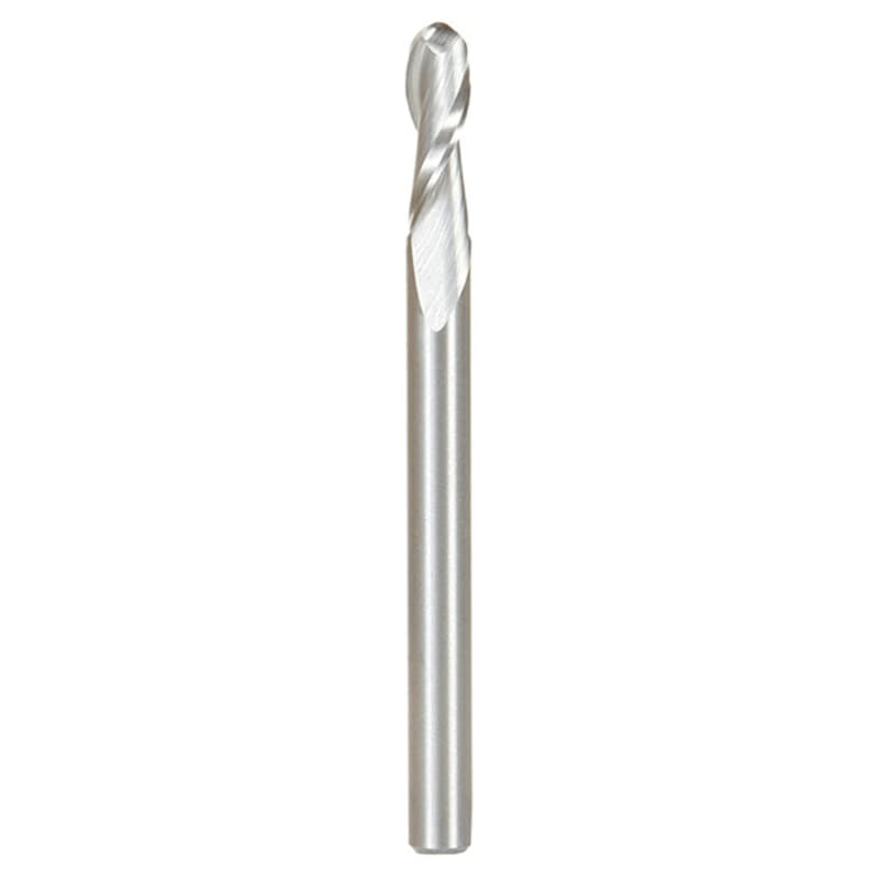 4mm x 50mm Up-Cut Ball Nose Spiral Router Bit, 2-Flute, 4mm Shank