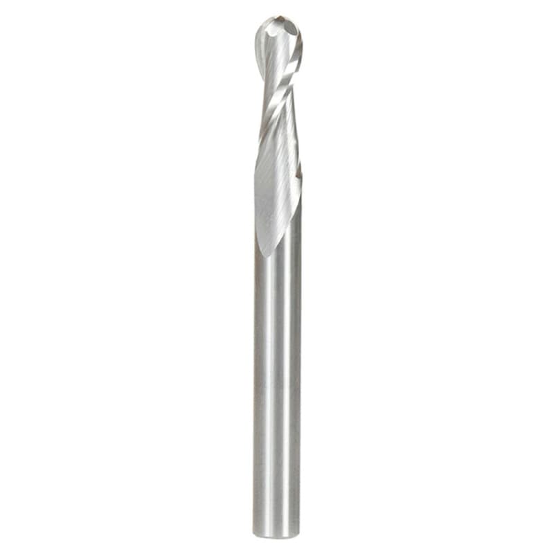 6mm x 63mm Up-Cut Ball Nose Spiral Router Bit, 2-Flute, 6mm Shank