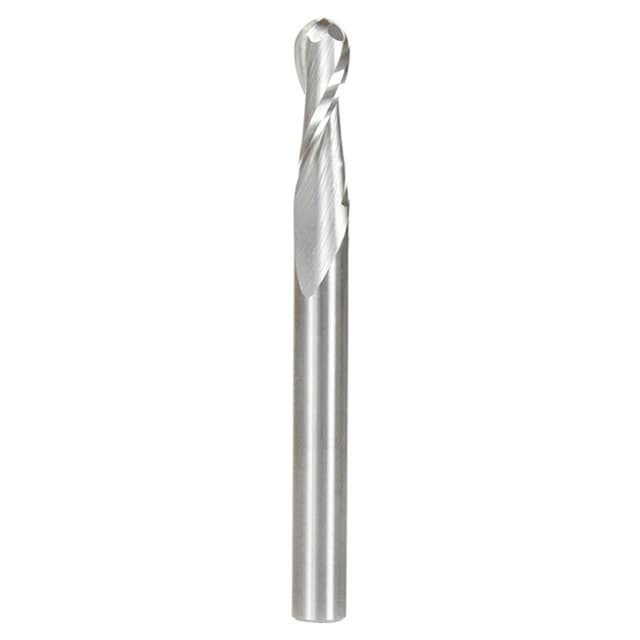 6mm x 63mm Up-Cut Ball Nose Spiral Router Bit, 2-Flute, 6mm Shank