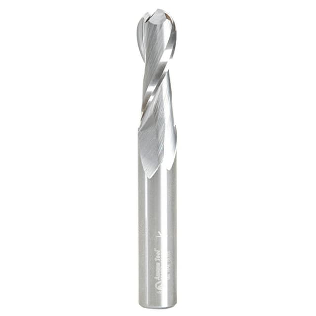 10mm x 75mm Up-Cut Ball Nose Spiral Router Bit, 2-Flute, 10mm Shank