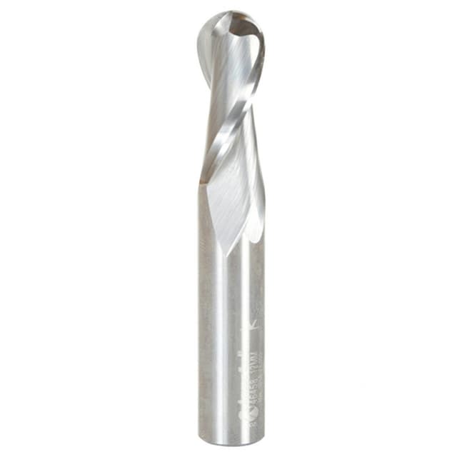 12mm x 75mm Up-Cut Ball Nose Spiral Router Bit, 2-Flute, 12mm Shank