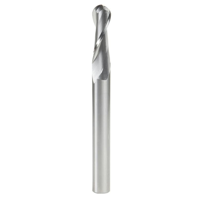 1/2" x 5" Up-Cut Ball Nose Spiral Router Bit, 2-Flute, 1/2" Shank