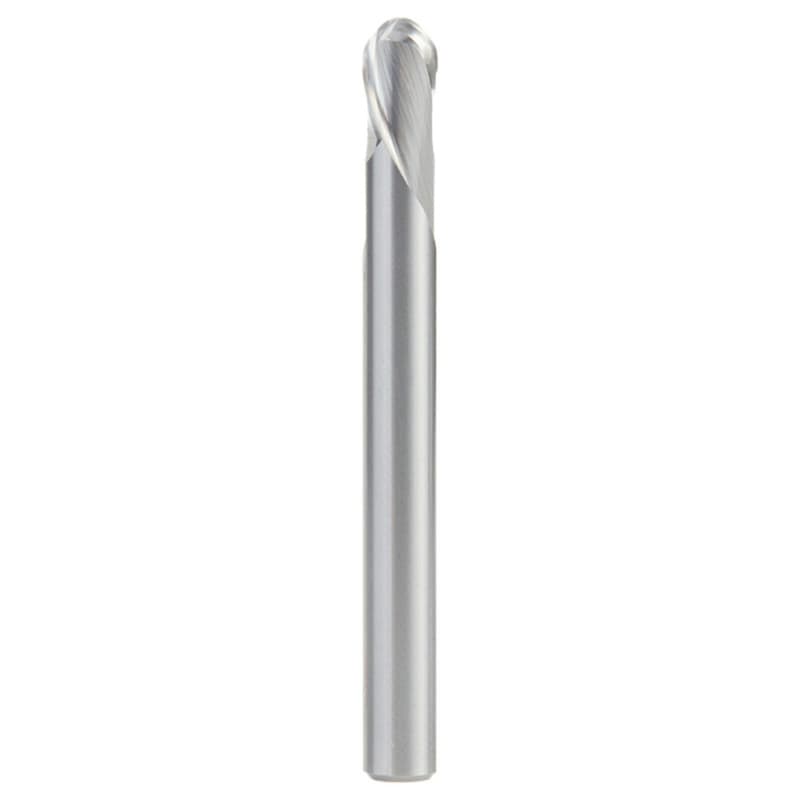 1/4" x 2-1/2" Down-Cut Ball Nose Spiral Router Bit, 2-Flute, 1/4" Shank