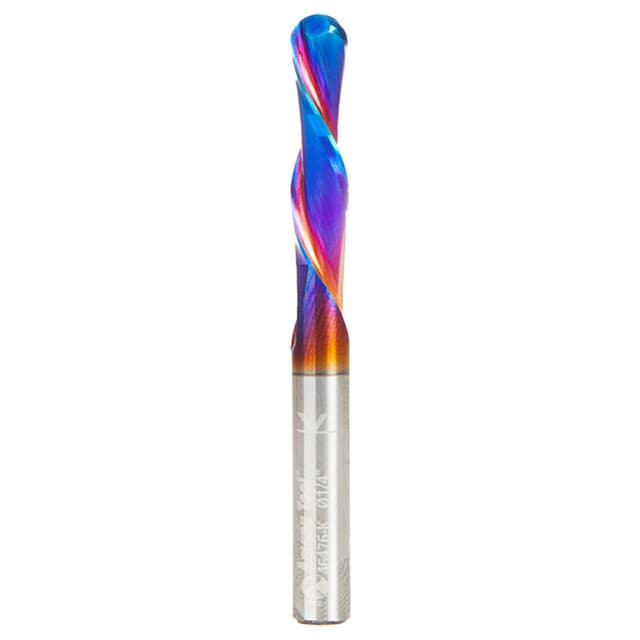 1/4" x 2-1/2" Spektra Down-Cut Ball Nose Spiral Router Bit, 2-Flute, 1/4" Shank