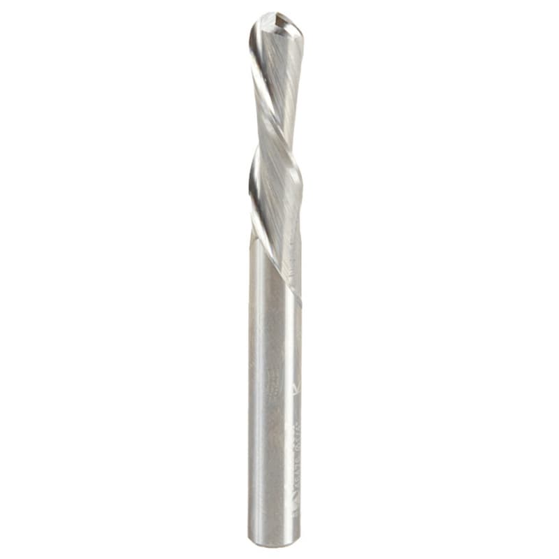 1/4" x 2-1/2" Down-Cut Ball Nose Spiral Router Bit, 2-Flute, 1/4" Shank, 1" Cutting Height