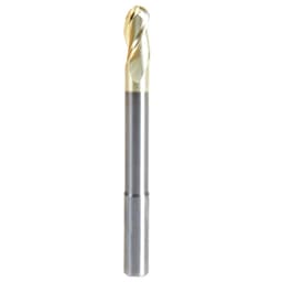3/8" x 4" 2D/3D Carving Ball Nose ZrN Coated Router Bit, 3-Flute, 3/8" Shank
