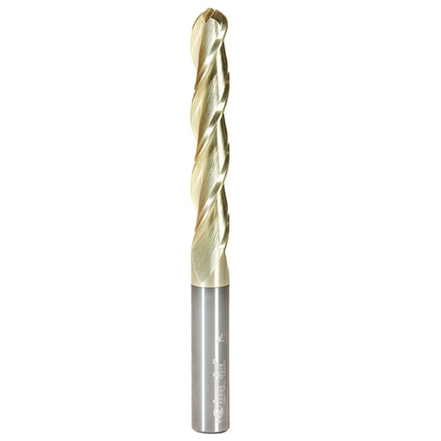 3/8" Dia x 3/16" Radius Straight Angle Ball Tip Router Bit, 3 Flute, 3/8" Shank