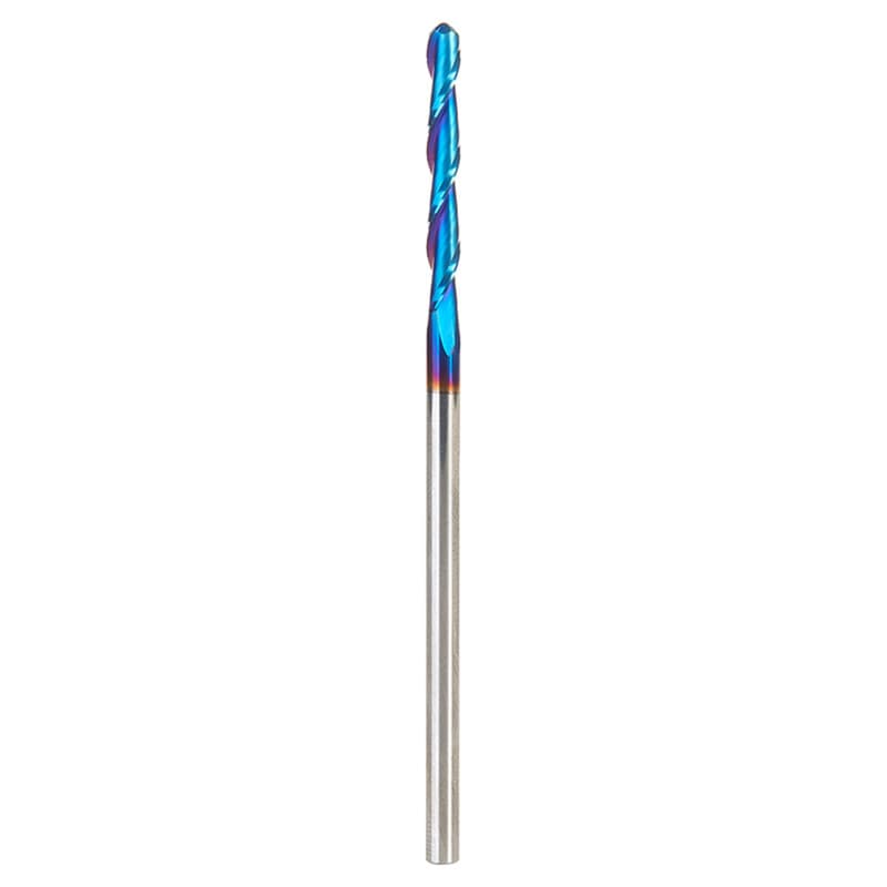 1/8" Dia x 1" Solid Carbide Spektra Extreme Tool Life Coated Up-Cut Ball Nose Spiral Router Bit, 1/8" Shank