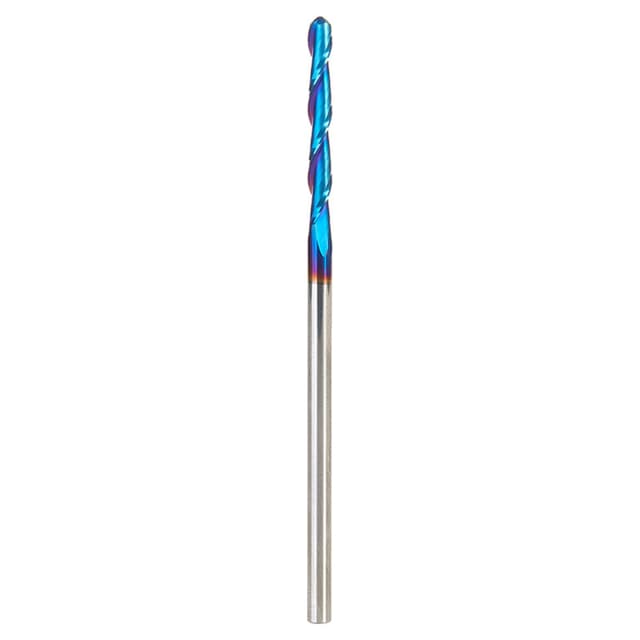 1/8" Dia x 1" Solid Carbide Spektra Extreme Tool Life Coated Up-Cut Ball Nose Spiral Router Bit, 1/8" Shank