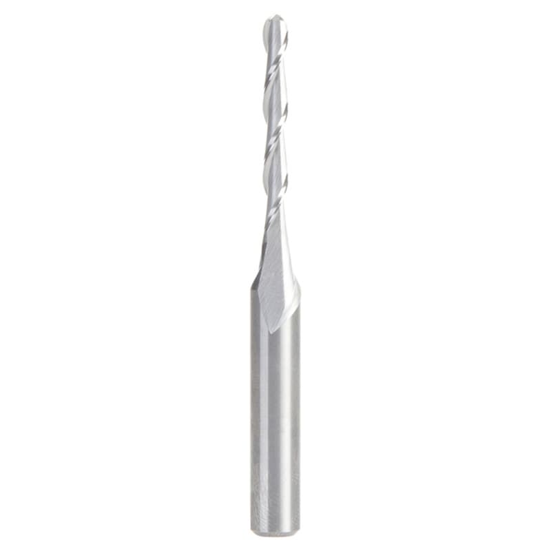 1/8" Dia x 1" Solid Carbide Up-Cut Ball Nose Spiral Router Bit, 1/4" Shank