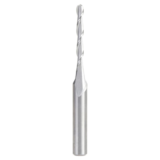 1/8" Dia x 1" Solid Carbide Up-Cut Ball Nose Spiral Router Bit, 1/4" Shank
