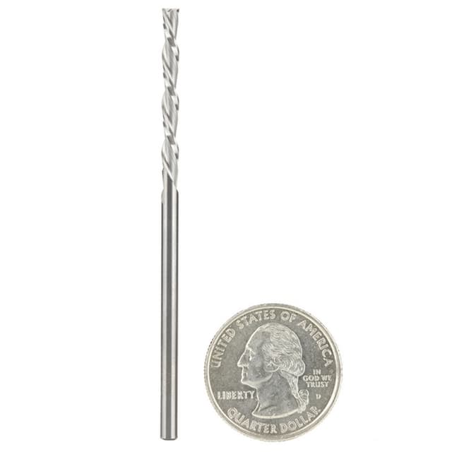 1/8" x 3" Foam Cutting Down-Cut Square End Spiral Router Bit, 2-Flute, 1/8" Shank