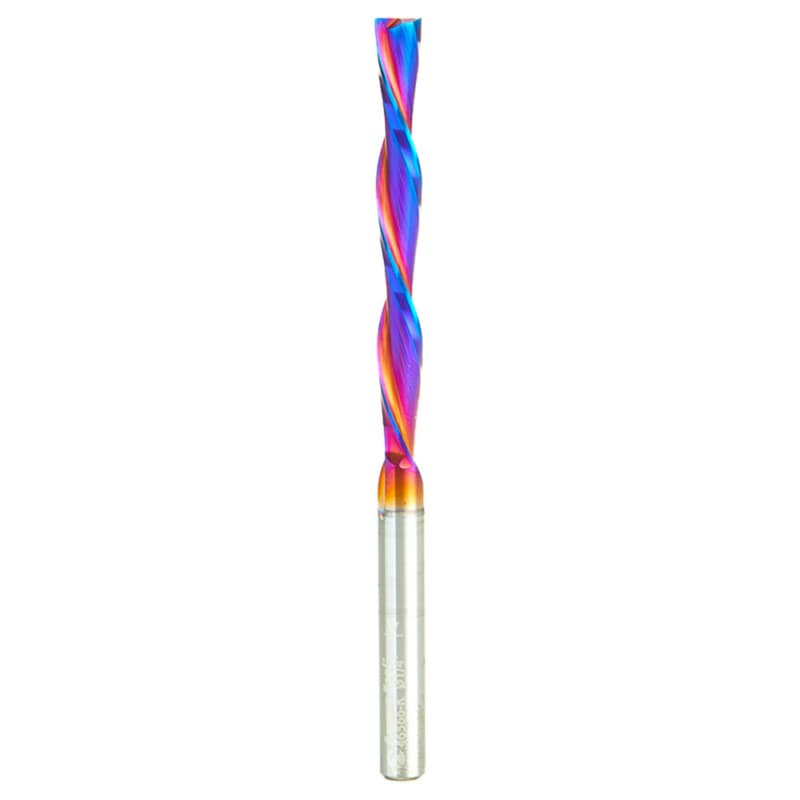 1/4" x 4" Spektra Foam Cutting Down-Cut Square End Spiral Router Bit, 2-Flute, 1/4" Shank