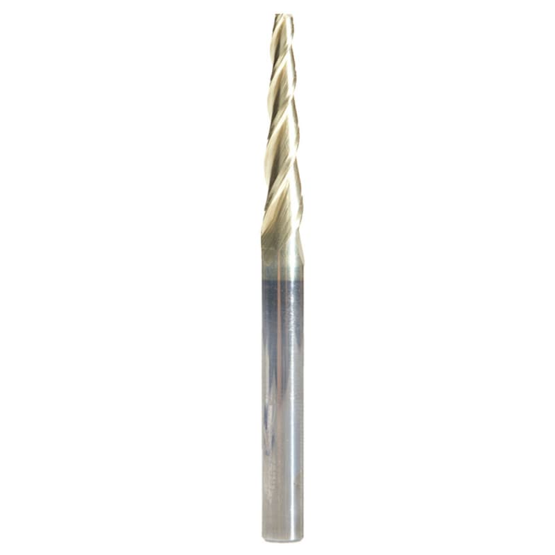 1/8" x 3" 2D/3D Carving Flat Bottom ZrN Coated Router Bit, 3-Flute, 1/4" Shank