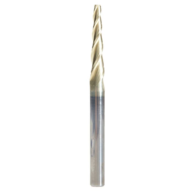 1/8" x 3" 2D/3D Carving Flat Bottom ZrN Coated Router Bit, 3-Flute, 1/4" Shank