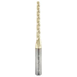 1/8" x 3" 2D/3D Carving Flat Bottom ZrN Coated Router Bit, 3-Flute, 1/4" Shank, 1° Degree