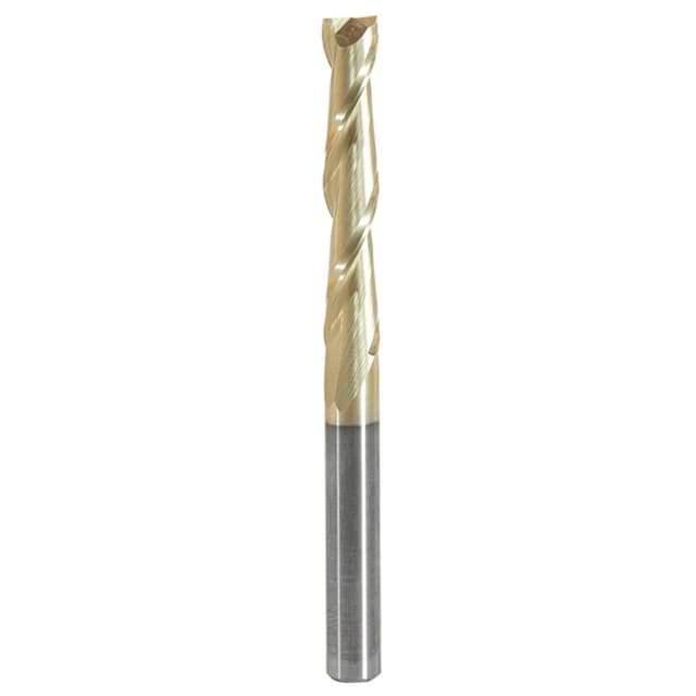 1/4" x 3" 2D/3D Carving Flat Bottom ZrN Coated Router Bit, 2-Flute, 1/4" Shank