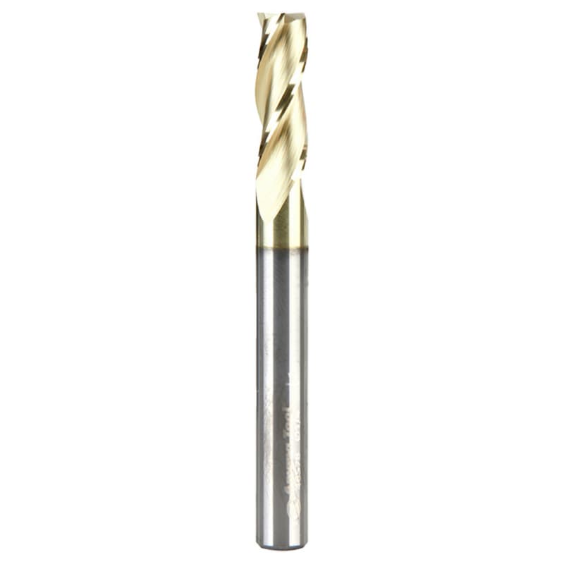 1/4" x 2-1/2" 2D/3D Carving Flat Bottom ZrN Coated Router Bit, 3-Flute, 1/4" Shank