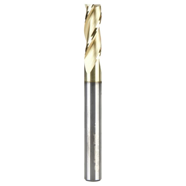 1/4" x 2-1/2" 2D/3D Carving Flat Bottom ZrN Coated Router Bit, 3-Flute, 1/4" Shank