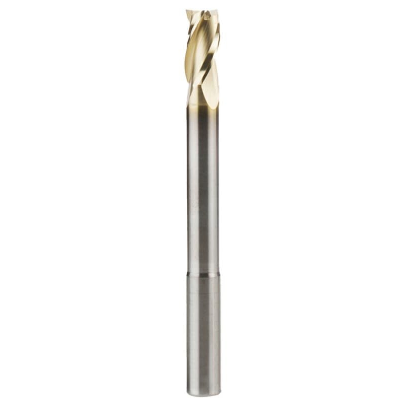3/8" x 4" 2D/3D Carving Flat Bottom ZrN Coated Router Bit, 3-Flute, 3/8" Shank