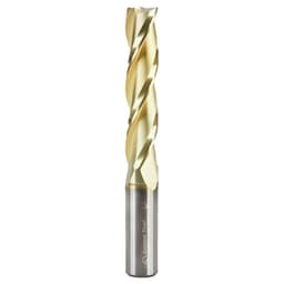 3/8" x 3" 2D/3D Carving Flat Bottom ZrN Coated Router Bit, 3-Flute, 3/8" Shank