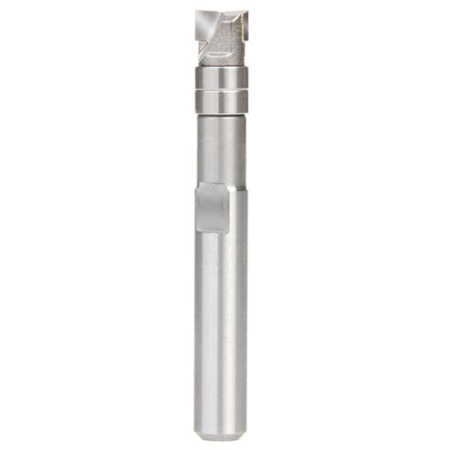 1/4" x 2" Miniature Flush Trim Plunge Template with Upper Ball Bearing, 2-Flute, 1/4" Shank