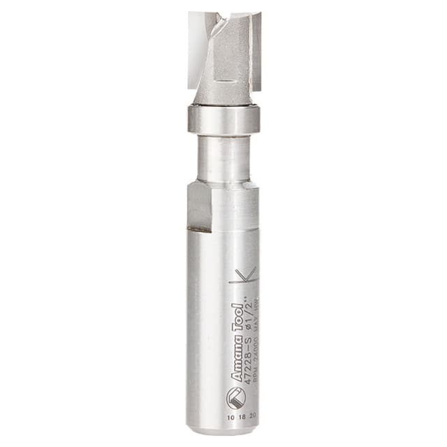 1/2" Dia x 1/2" Carbide Tipped Flush Trim Plunge Template, 1/2" Shank with Upper Ball Bearing Router Bit