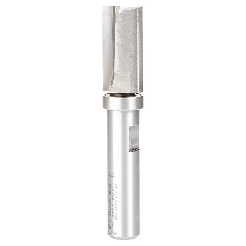 5/8" Dia x 1-1/4" Carbide Tipped Flush Trim Plunge Template, 1/2" Shank with Upper Ball Bearing Router Bit