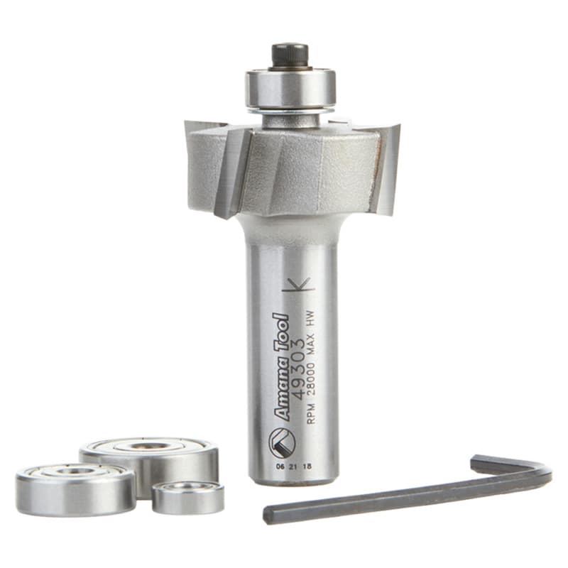 1-1/4" Dia x 1/2" Multi-Rabbet Four Different Rabbet Bit, 1/2" Shank, 4 Flute, Up-Shear