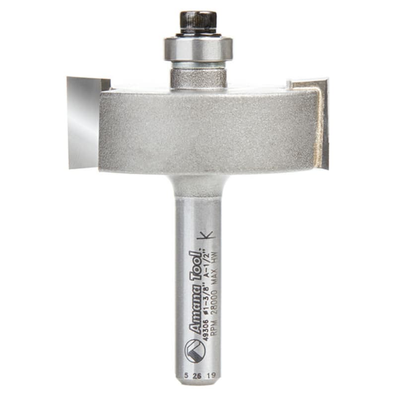 1/2" Depth x 1-3/8" Dia x 1/2" Rabbeting Bit, 1/4" Shank