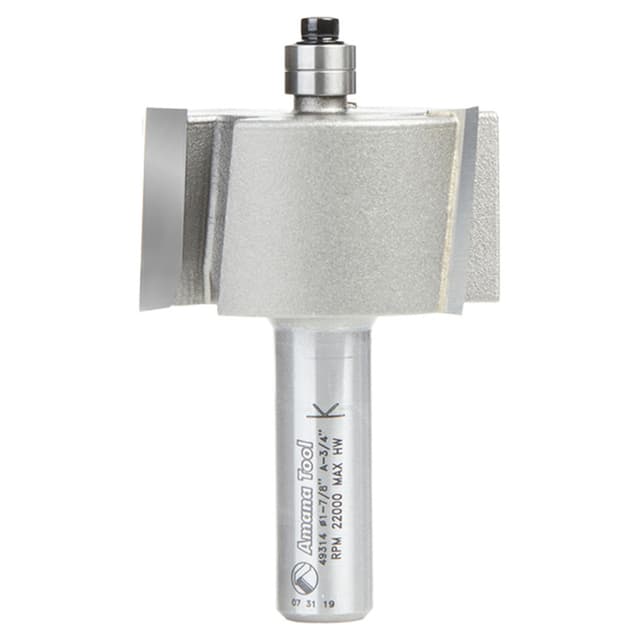 3/4" Depth x 1-7/8" Dia x 1" Rabbeting Bit, 3-Flute, 1/2" Shank