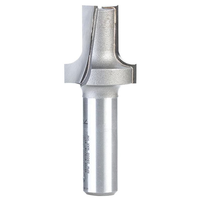 1" Dia x 1-3/32" Carbide Tipped Plunging Round Over 3/16" Radius, 1/2" Shank