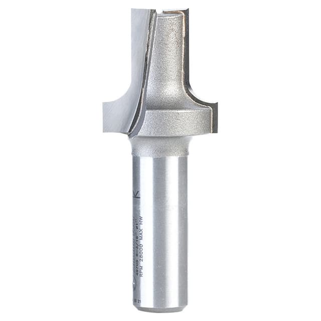 1" Dia x 1-3/32" Carbide Tipped Plunging Round Over 3/16" Radius, 1/2" Shank