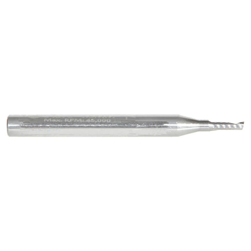 1.5mm x 30mm Up-Cut 'O' Aluminum Cutting CNC Spiral Router Bit, 1-Flute, 3mm Shank