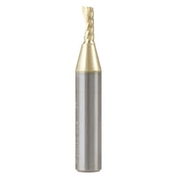 1/8" x 1-1/2" ZrN Coated Up-Cut 'O' Aluminum Cutting CNC Spiral Router Bit, 1-Flute, 1/4" Shank