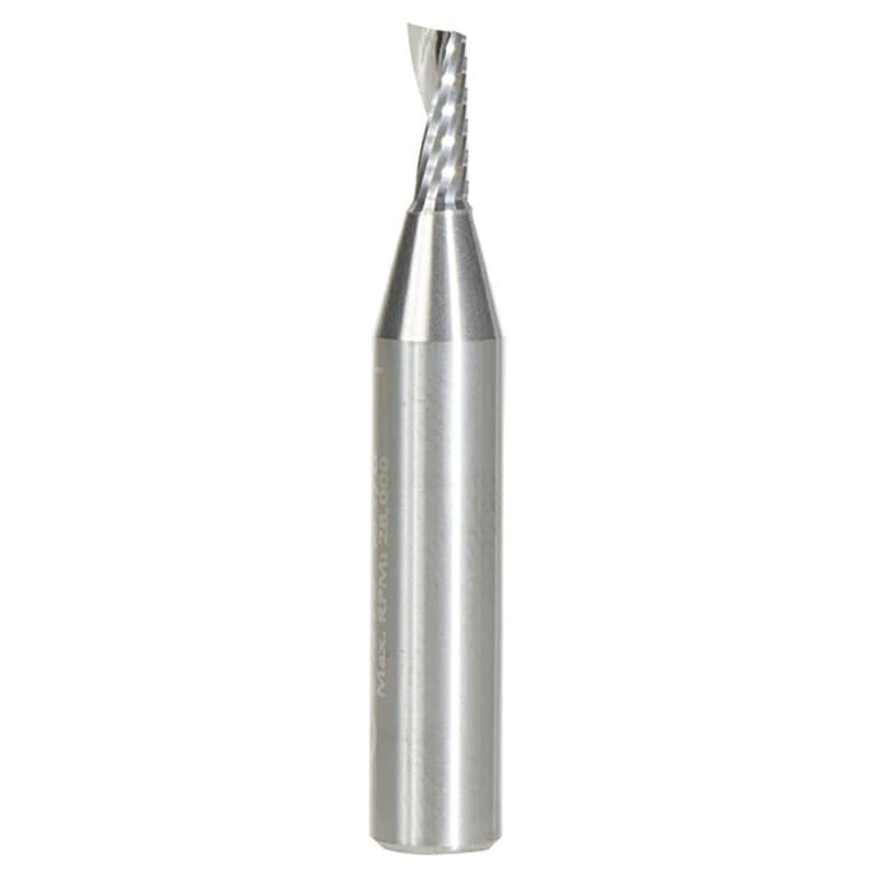 1/8" x 1-1/2" Up-Cut 'O' Aluminum Cutting CNC Spiral Router Bit, 1-Flute, 1/4" Shank