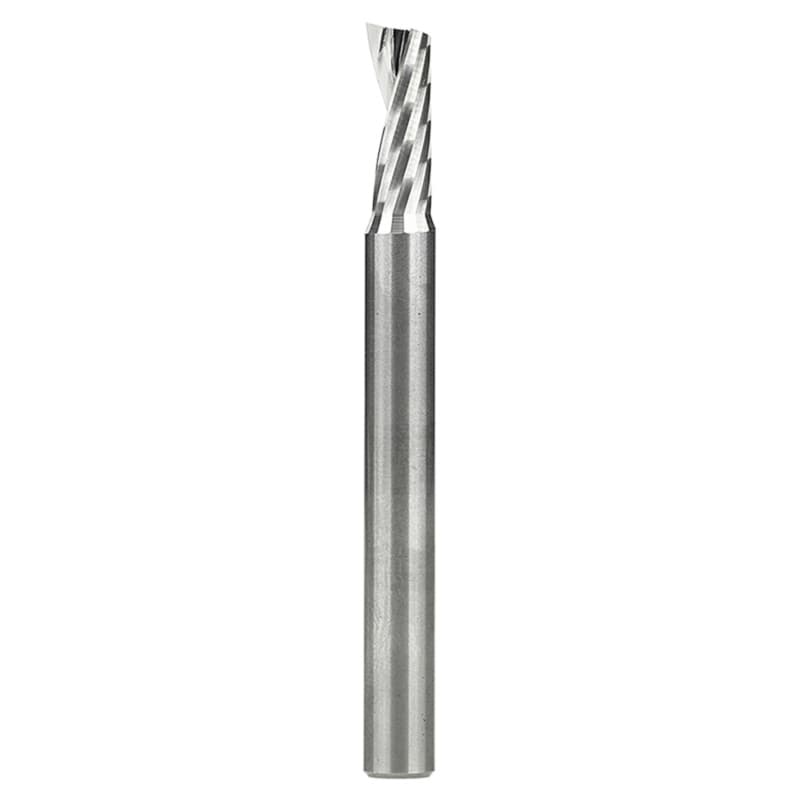 1/4" Dia x 5/8" Solid Carbide CNC Spiral 'O' Single Flute, Aluminum Cutting, 1/4" Shank, 2-1/2" Long Up-Cut Router Bit