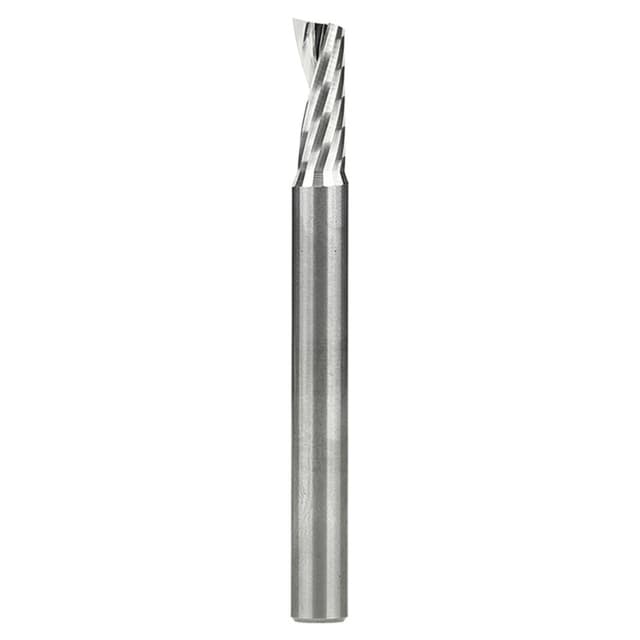 1/4" Dia x 5/8" Solid Carbide CNC Spiral 'O' Single Flute, Aluminum Cutting, 1/4" Shank, 2-1/2" Long Up-Cut Router Bit