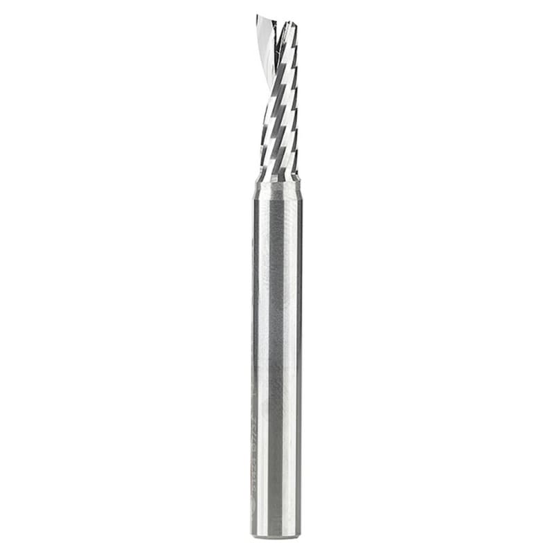 7/32" x 2-1/2" Up-Cut 'O' Plastic Cutting CNC Spiral Router Bit, 1-Flute, 1/4" Shank