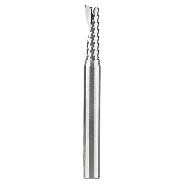 7/32" x 2-1/2" Up-Cut 'O' Plastic Cutting CNC Spiral Router Bit, 1-Flute, 1/4" Shank