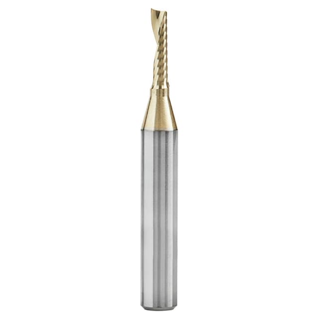 1/8" x 2" x 1/2" ZrN Coated Up-Cut 'O' Aluminum Cutting CNC Spiral Router Bit, 1-Flute, 1/4" Shank