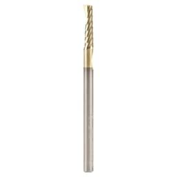 1/8" x 2" ZrN Coated Up-Cut 'O' Aluminum Cutting CNC Spiral Router Bit, 1-Flute, 1/8" Shank