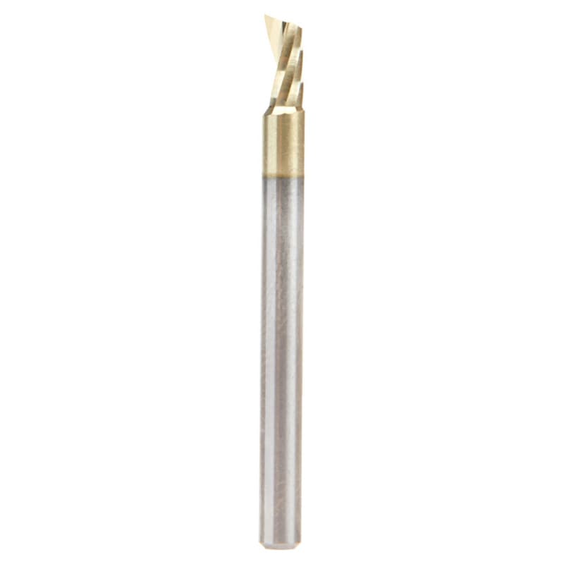 1/8" x 1-1/2" ZrN Coated Up-Cut 'O' Aluminum Cutting CNC Spiral Router Bit, 1-Flute, 1/8" Shank